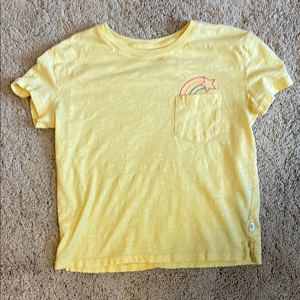 GAP Yellow Kids Tee with Rainbow Accent
